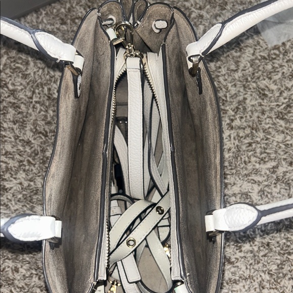 kate spade white pebbled leather satchel handbag - Picture 4 of 7